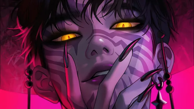 金色の目の悪魔「ジヌ」 - K-POP デーモンハンター（アニメ映画） 4K 壁紙