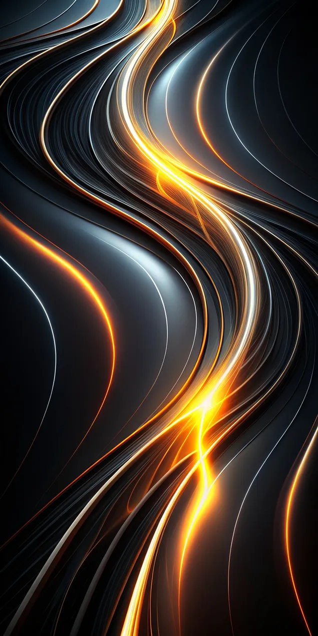 Kurbë e artë me shkëlqim në sfond të zi të thellë 2K sfond