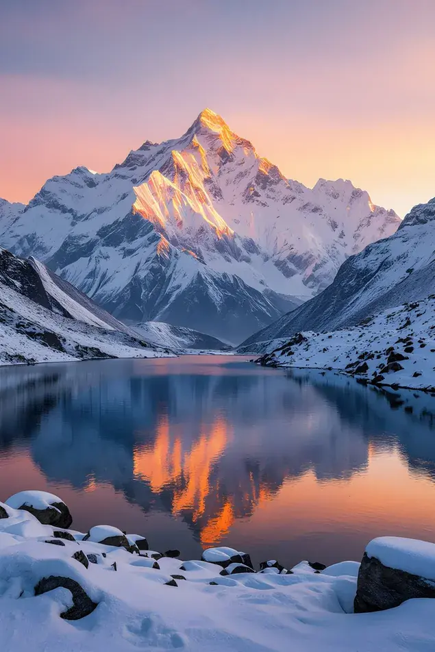 golden himalayan sunrise