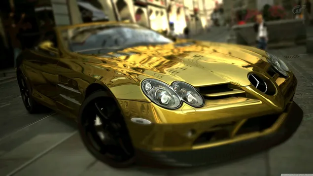 Golden Mercedes 4K wallpaper