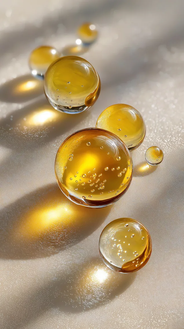 zlatne uljne kuglitse khvataju sunchevu svetlost na teksturiranoj povrshini preuzmi