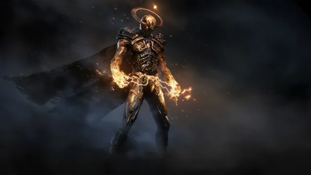 Golemo vartai – ugnies mecha karys 4K ekrano užsklanda