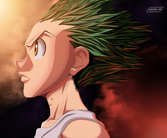 Gon Freecss Wallpaper 4K, Black background, Hunter x Hunter