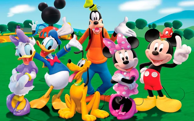 Goofy mickey mouse donald duck madeliefje en pluto