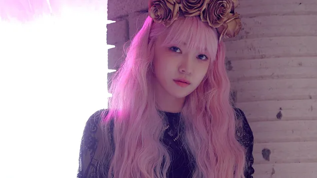 Lieliskā korejiešu dziedātāja "Onda" no Everglow (K-Pop Band) 4K fona tapete