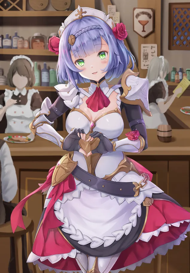 Taustpilt Imeilus restorani ettekandja Noelle | Genshini mõju 2K