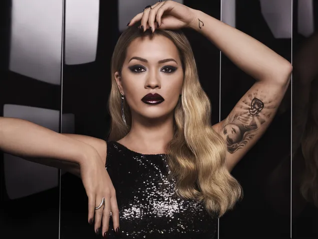 nydelig singer 'rita ora' i svart paljettkjole nedlasting