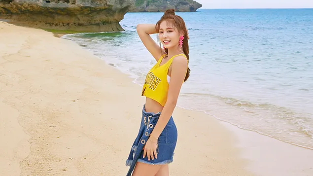 트와이스(K-pop Band)의 화려한 '쯔위' 4K 배경화면