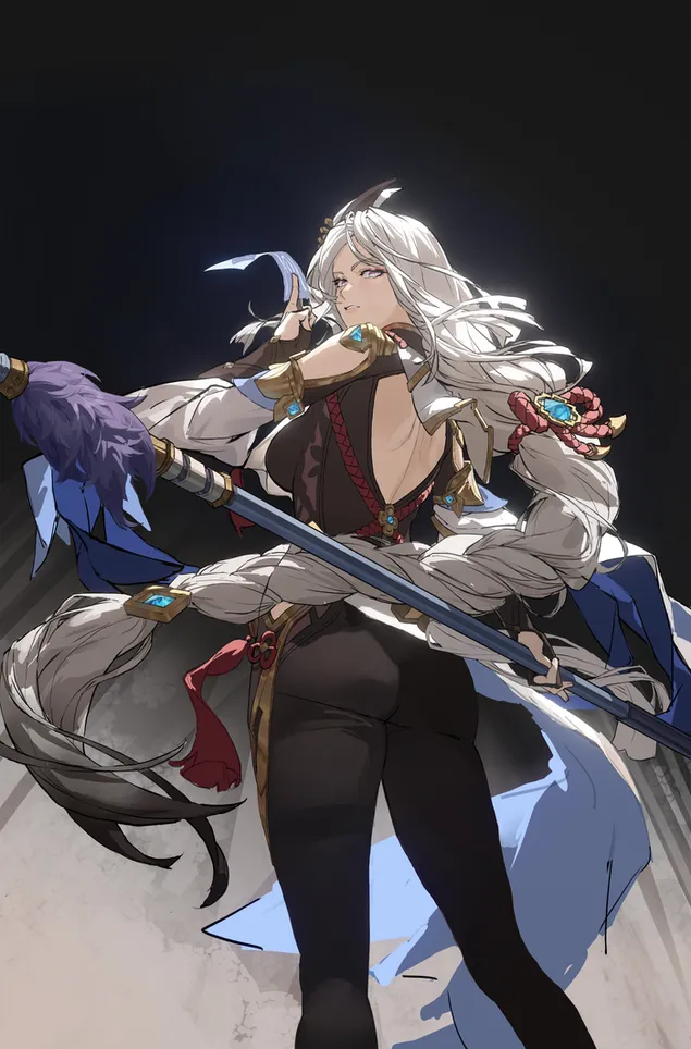 Shenhe | shying (Genshin Impact) 2K wallpaper download