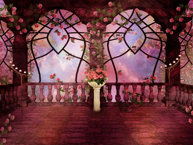 Gotische Fantasie der rosa Rose herunterladen