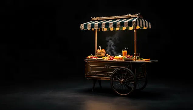 gourmetmatvagn: farska ravaror, varma snacks och juice ladda ner