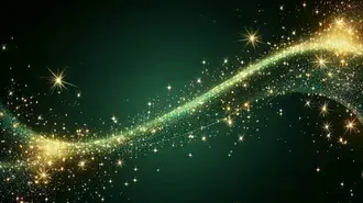 دوامات خضراء رشيقة مع نجوم متلألئة على قماش داكن HD خلفية