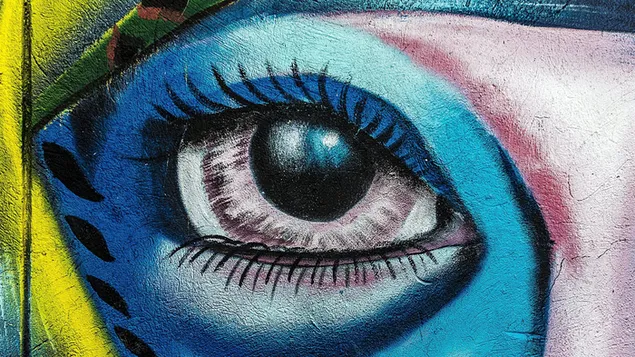 Graffiti - ulls blaus artístics baixada