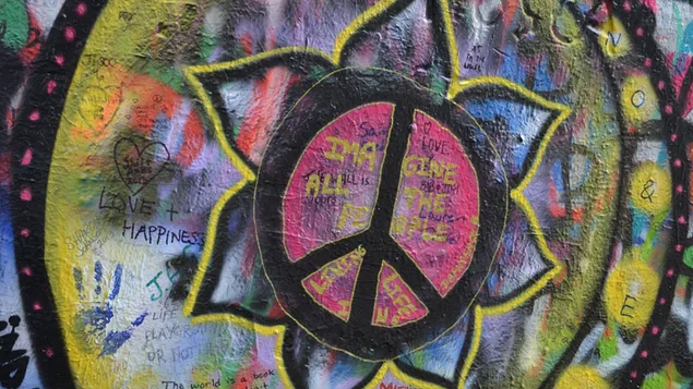 Graffiti - signe de la pau baixada