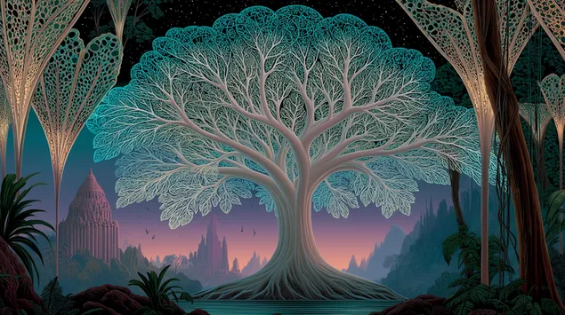 velikoto kosmichesko d''rvo na zhivota v dukhoven peyzazh izteglyane