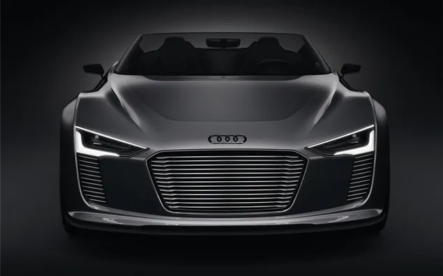Vista frontal del Audi e-tron gris descargar