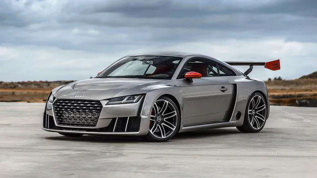 Grey Black Audi R9 estacionado en espacio abierto descargar