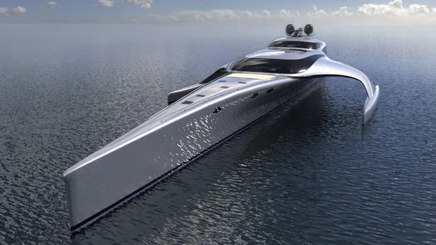 Graue futuristische Superlux-Yacht herunterladen