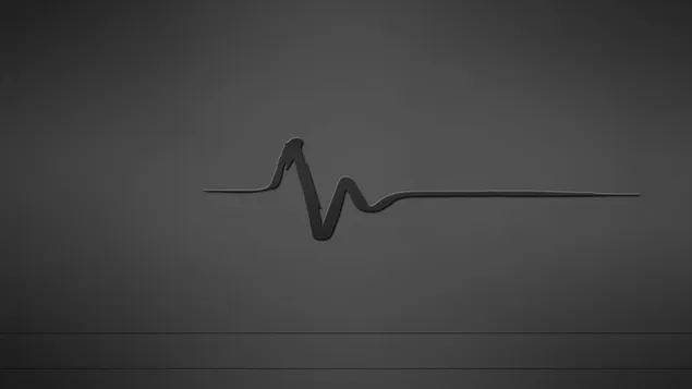 Grauer Herzschlag, Minimalismus, einfacher Hintergrund herunterladen