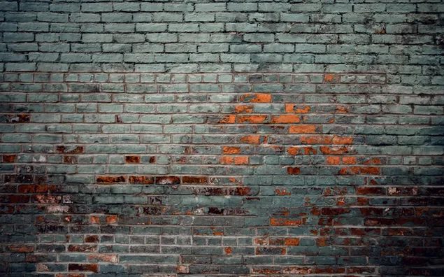 Pintura de pared gris, pared de ladrillo verde azulado y marrón, textura