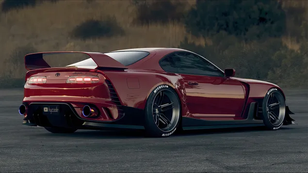 Great modified red toyota supra