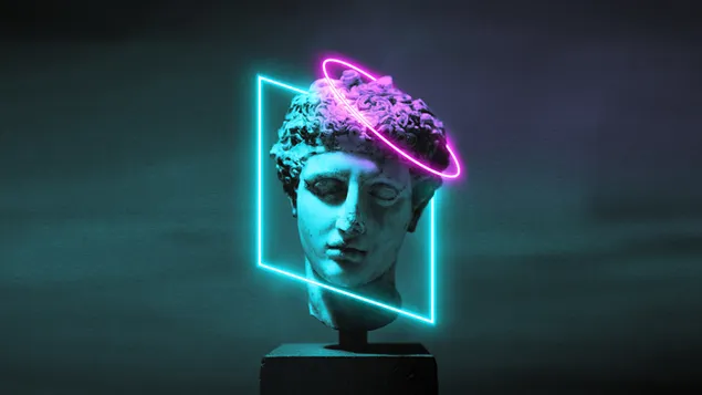 Græsk statue Neon HD tapet