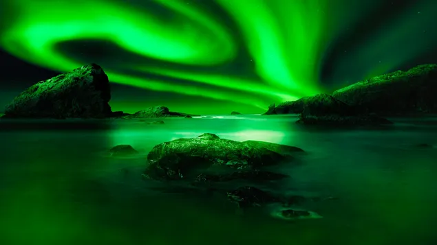 Grüne Aurora Nordlichthimmel