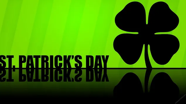 Green background, black 4 leaf clover and cool text St.patrick's day