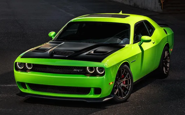 Шпалери Зелений Dodge припаркований HD