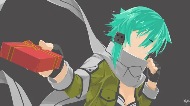 Green-haired asada shino 4K wallpaper