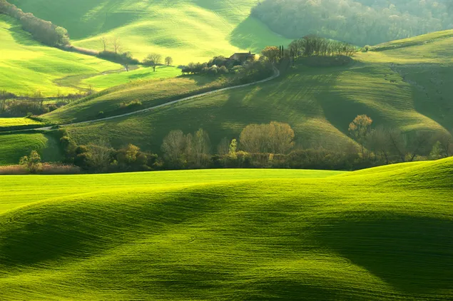 Groene heuvels in Europa 8K achtergrond