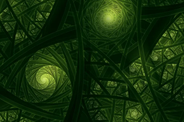 緑の茎のフラクタル 4K 壁紙