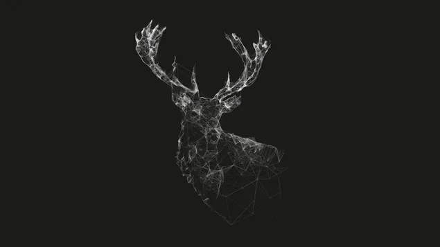 Grey deer digital 4K wallpaper