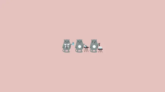 Grey Grumpy Cat - aesthetic, minimalist design HD wallpaper