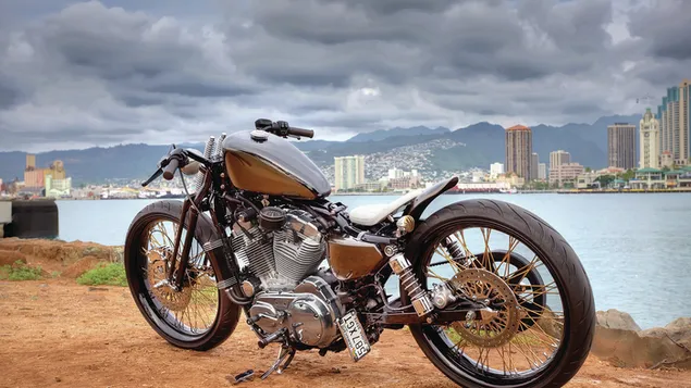Grå Harley-Davidson Vintage 4K tapet