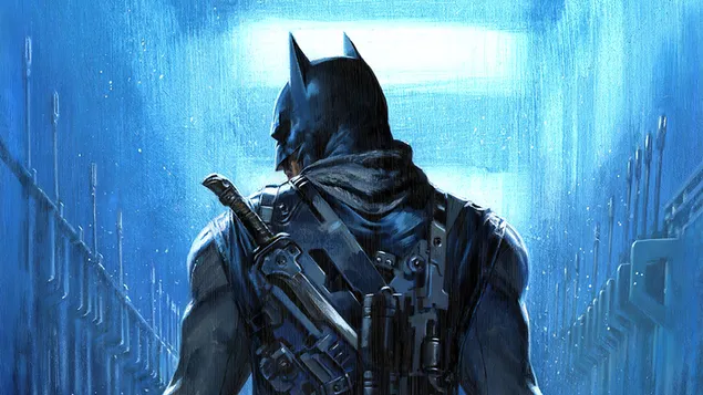 Grim Knight Batman mit Waffen und Messer