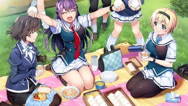 Taustakuva Grisaia: Phantom Trigger The Animation - Iloisia tyttöjä piknikillä 2K