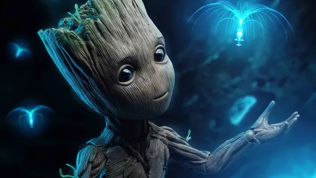 Groot ตัวละครจากภาพยนตร์ Guardioes da Galaxia 4K วอลเปเปอร์