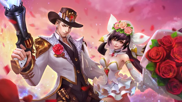 Guns and Roses 'Clint' with Canon 和 Roses 'Layla' - Mobile Legends (ML) 4K 壁紙