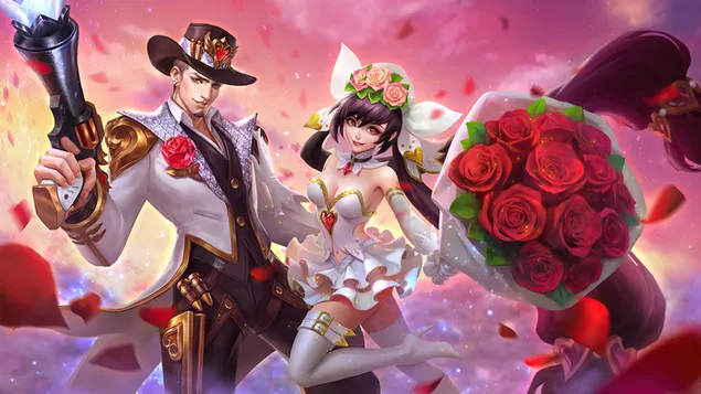Guns and Roses 'Clint' a Canonnal és Roses 'Layla' - Mobile Legends [ML] 4K háttérkép