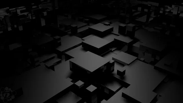 グレーと黒の 3 D キュービズム デジタル アート ダウンロード