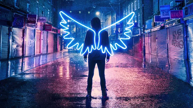 Tapeta Chlap sa chce túlať po oblohe s krídlami 4K