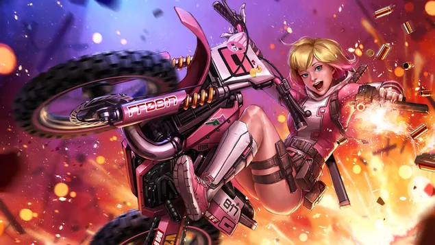 Gwenpool Using Gun 4K wallpaper