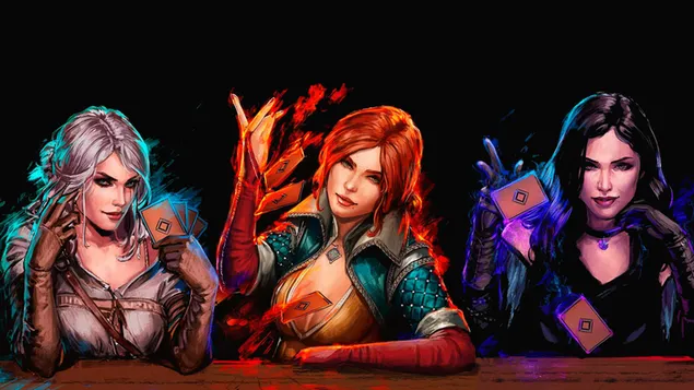 Gwent: The Witcher Card Game - Ciri، Triss Merigold و Yennefer کاغذدیواری  HD