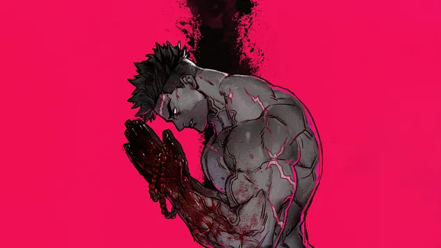 Gyomei Himejima Stone Hashira nga Demon Slayer 8K sfond