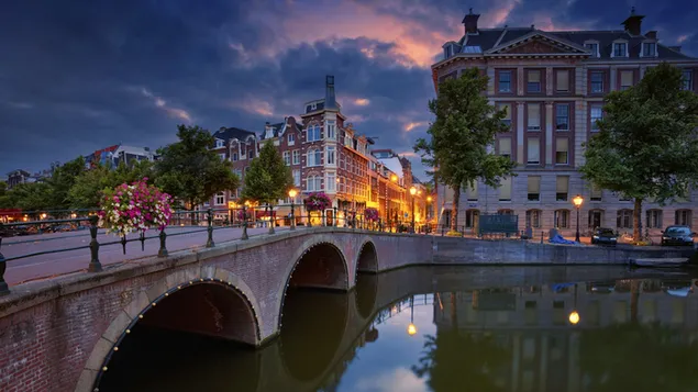 Hà Lan, kênh đào, Amsterdam, Châu Âu, nước, Chạng vạng, thành phố