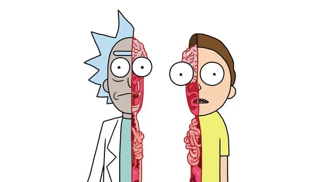 Halbkörper von Rick und Morty