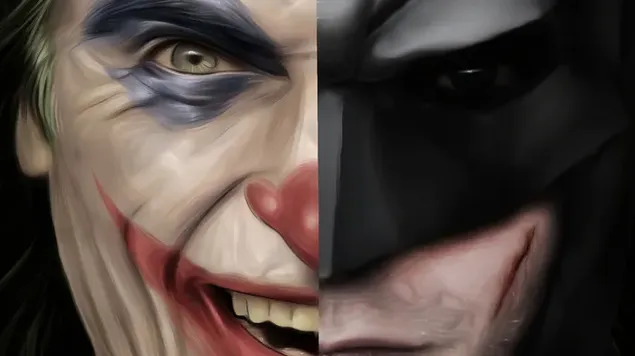 Half Face Smile Of Joker & Batman download