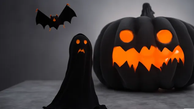 halloween netopieri duch a tekvica stiahnut