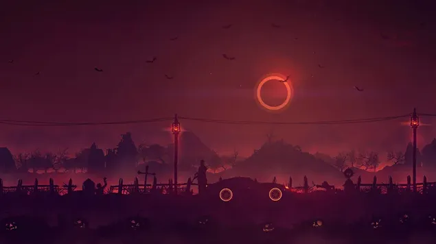 halloween graveyard (minimalistesch konscht) eroflueden